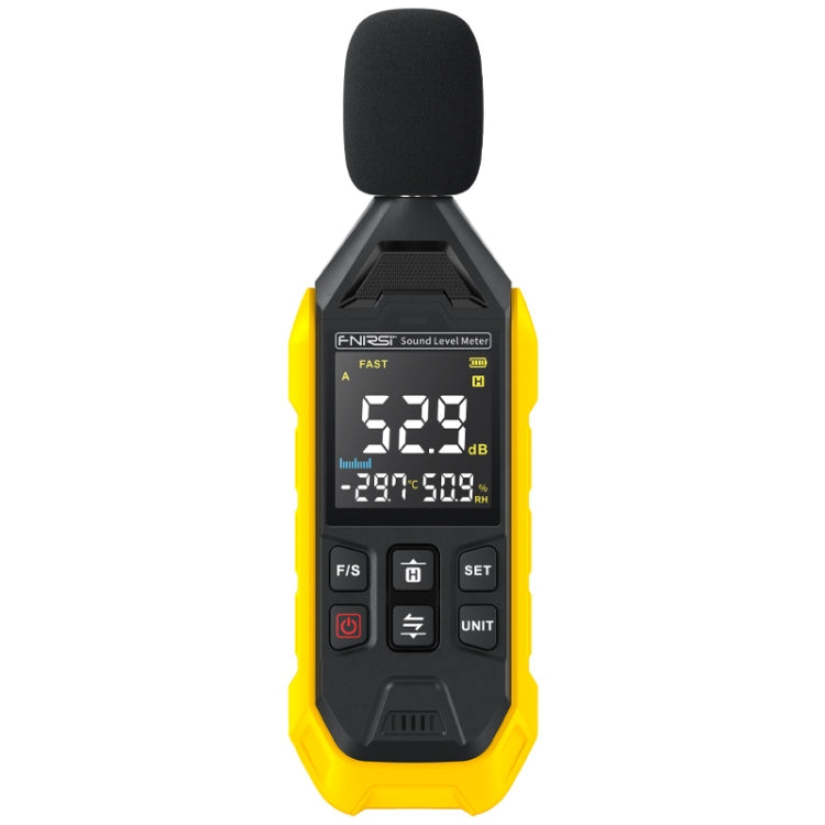 Rilevatore di volume domestico del misuratore di decibel di rumore FNIRSI, Yellow Rilevatore di volume domestico del misuratore di decibel di rumore FNIRSI, Yellow